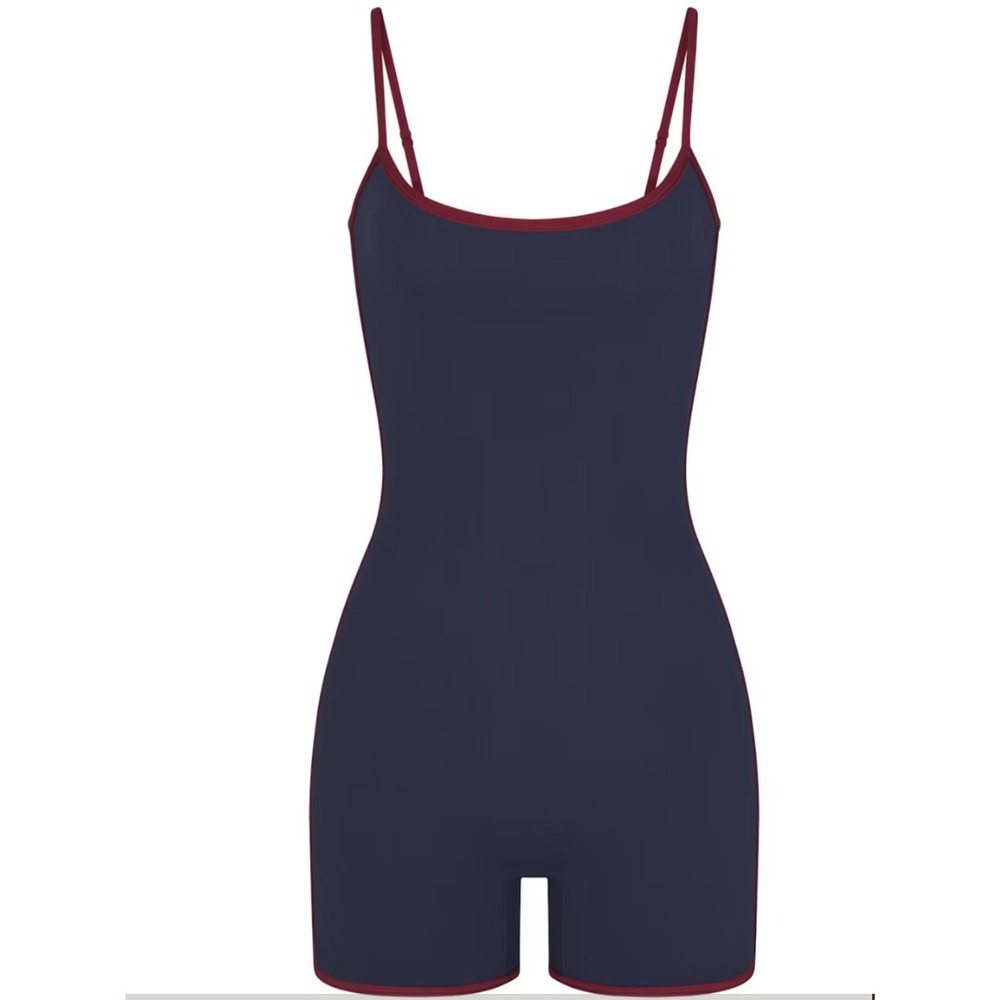 Skims Fits Everybody Contrast Trim Bodysuit  Navy‎ Multi, 3X